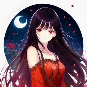 女孩•鲜花与月夜