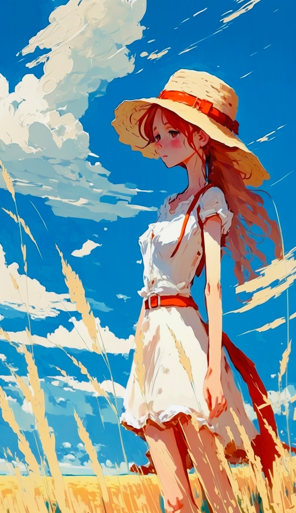 戴草帽的女孩•夏天