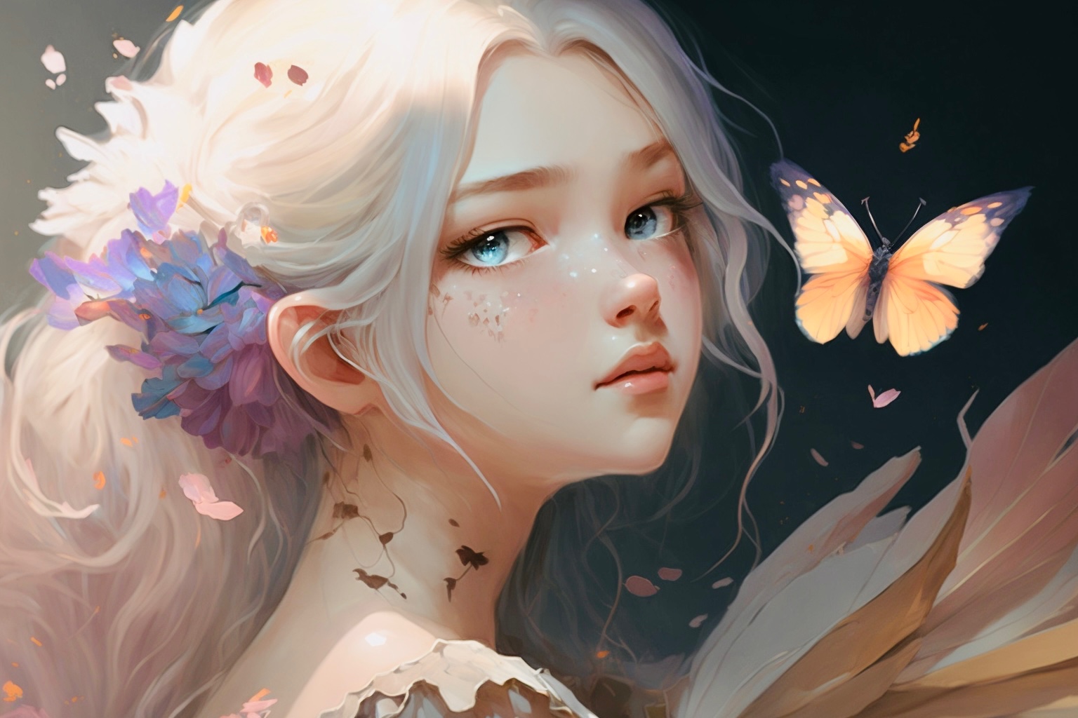 女孩插图•鲜花