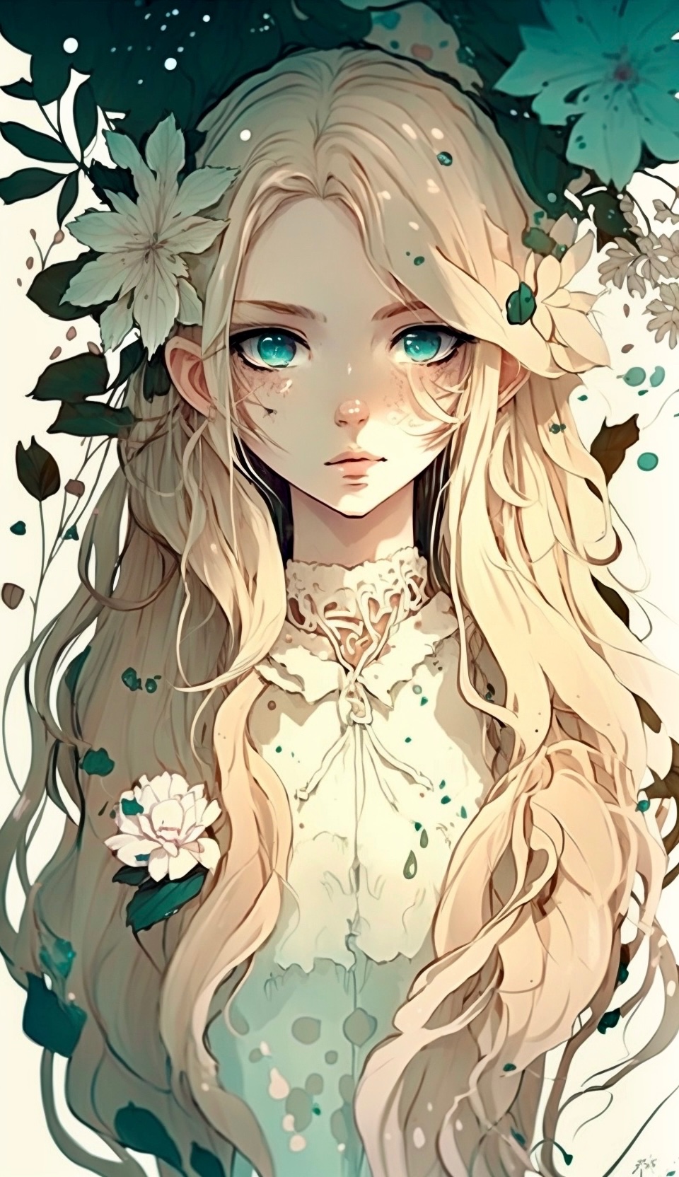 女孩插图•鲜花