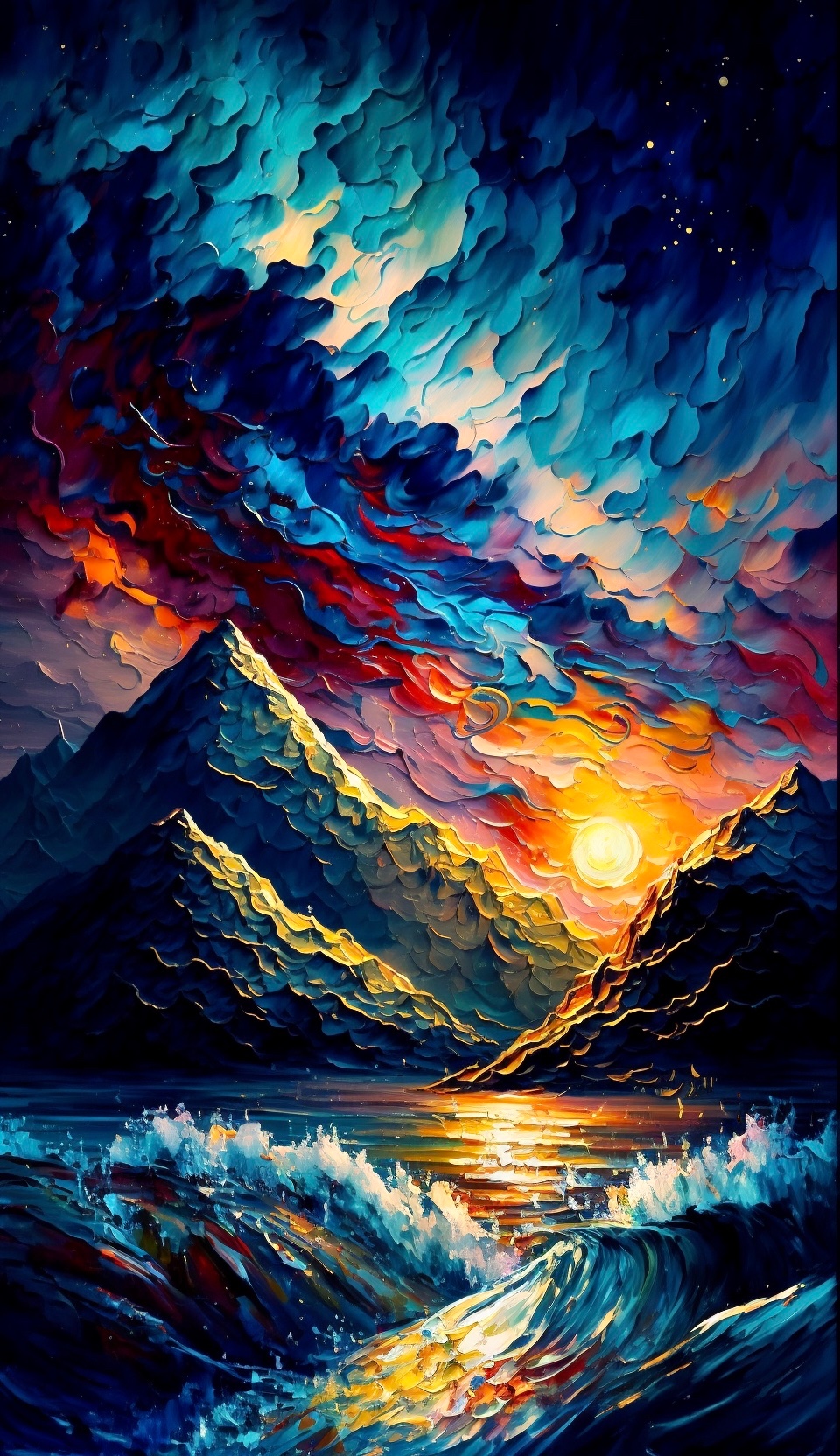 日落•油画