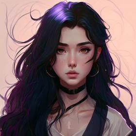 女孩头像•紫色