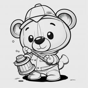 小熊•黑白线条