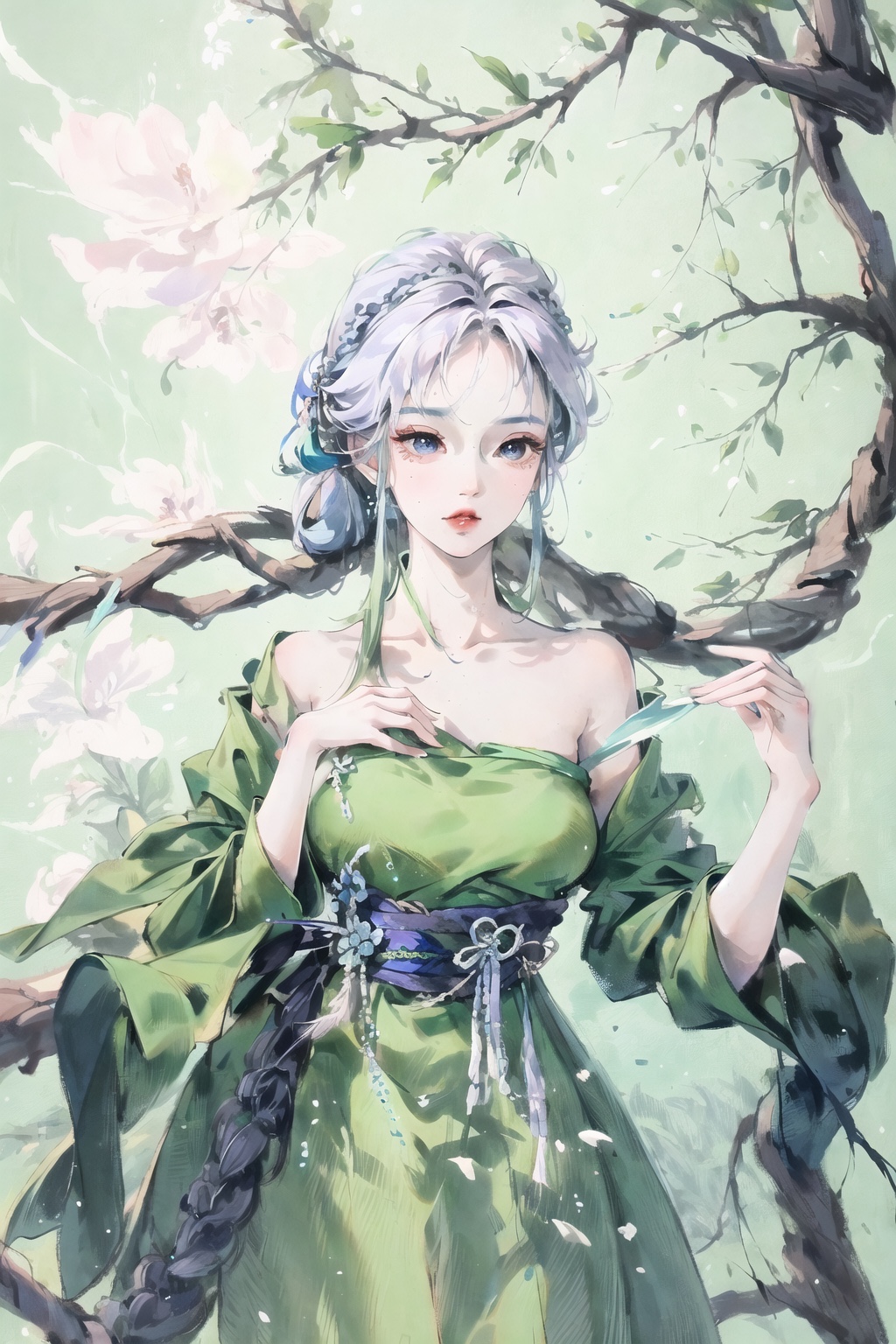 女孩•水墨插画