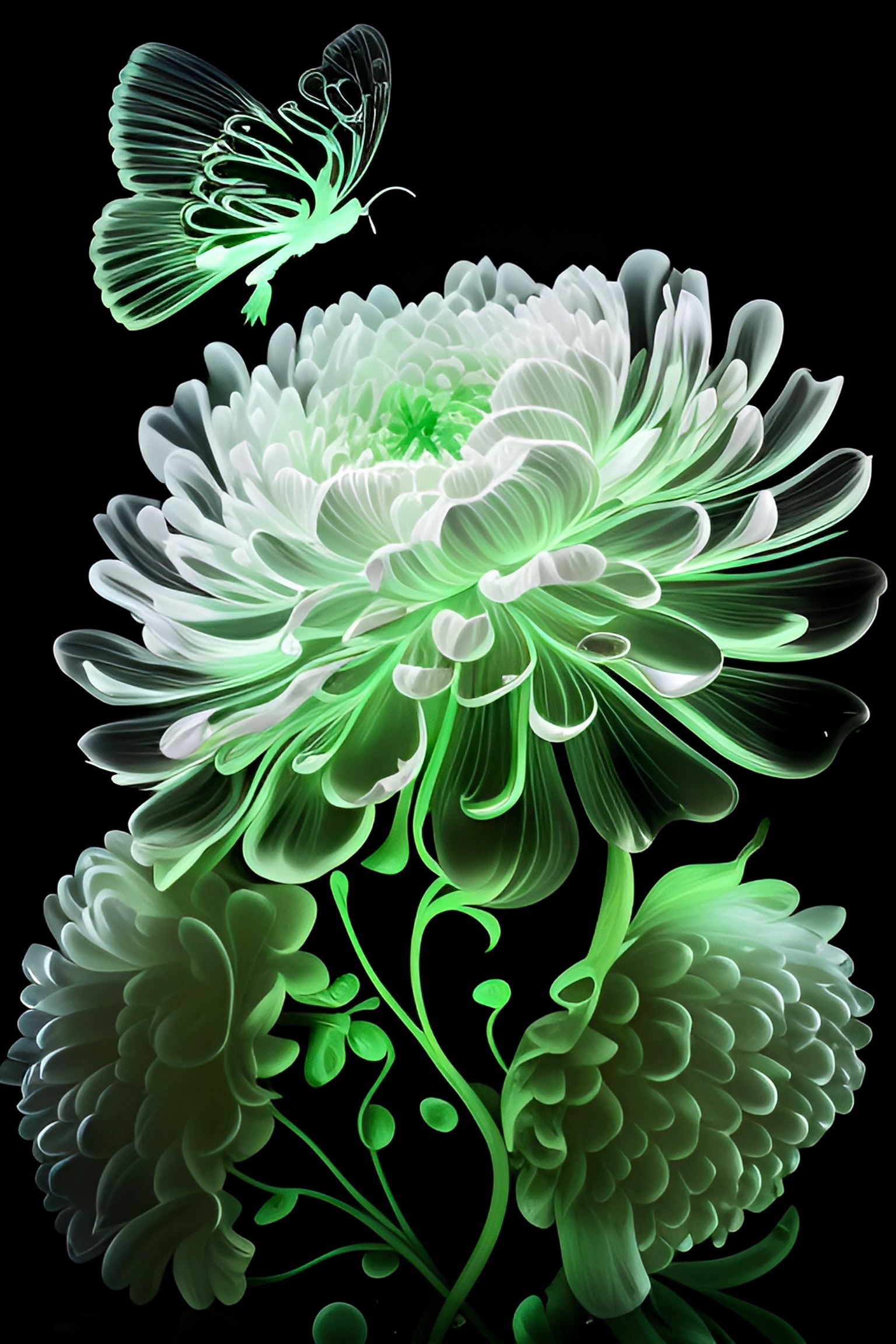 菊花•银光绿