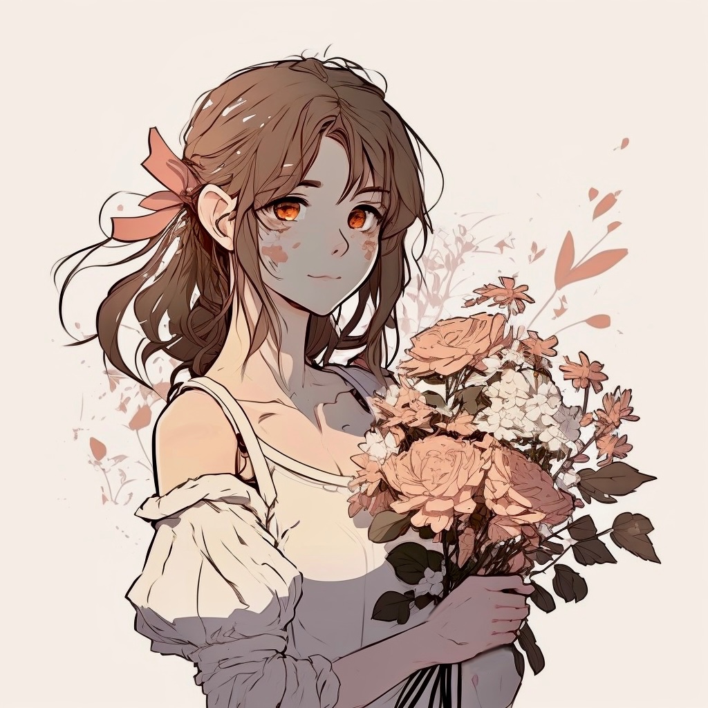 捧花女孩•插画
