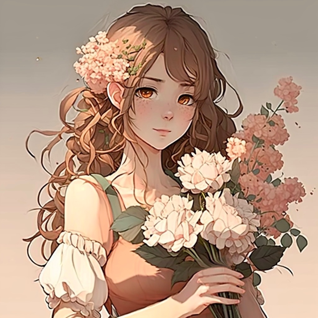 捧花女孩•插画