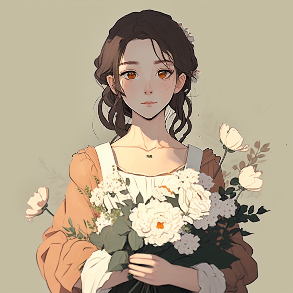 捧花女孩•插画