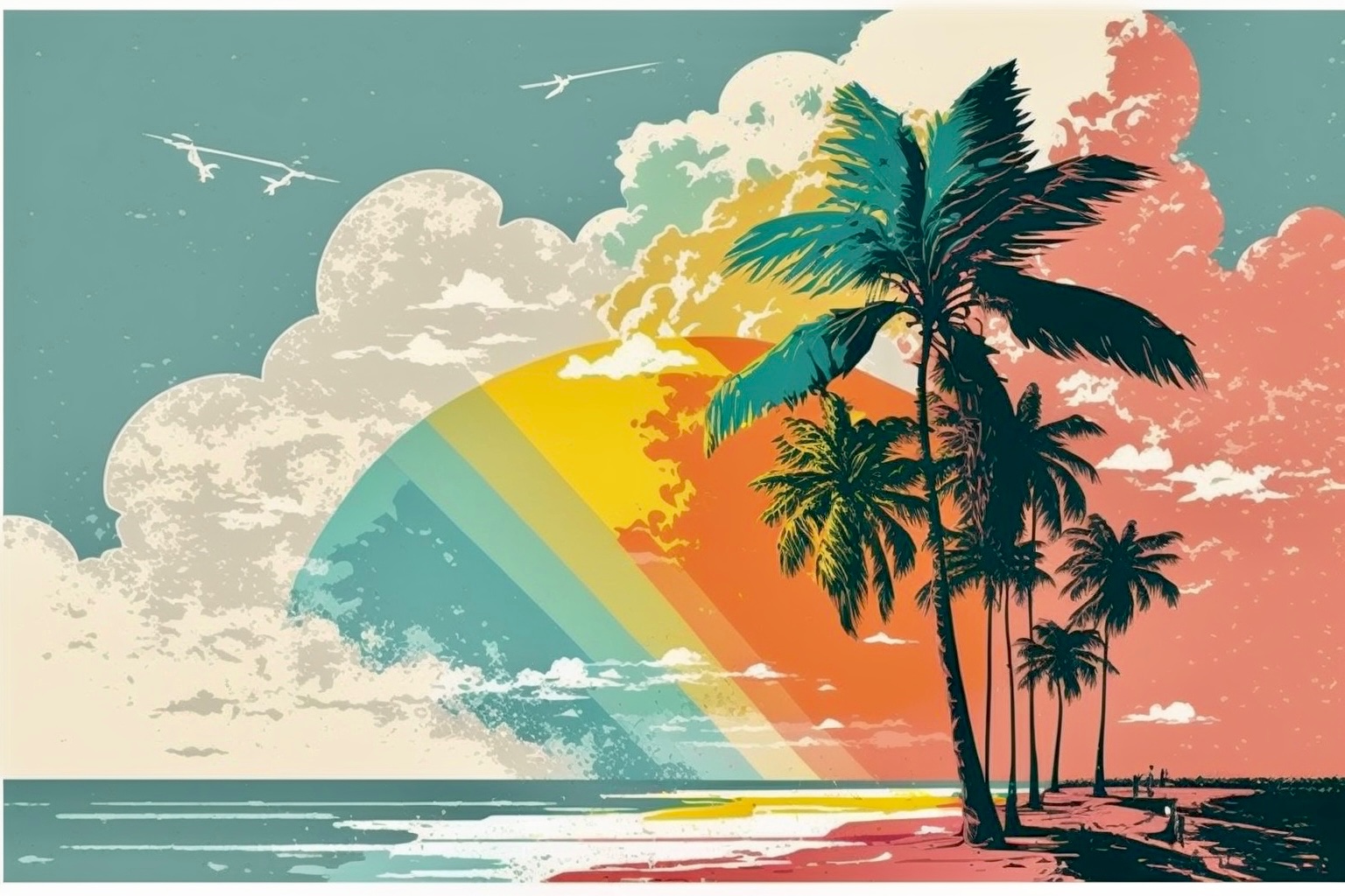 海报插画•椰子树