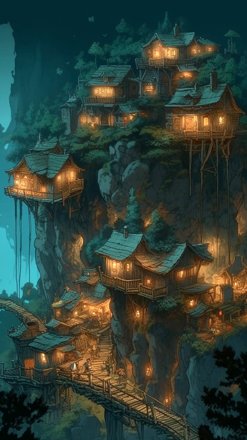 悬崖峭壁小屋•动漫