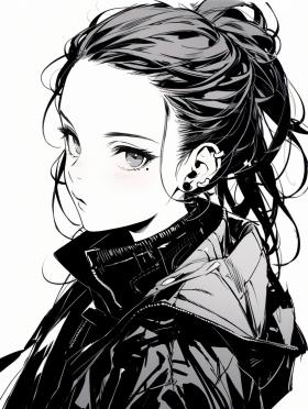 女孩•黑白线条