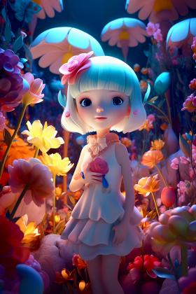 小女孩<font color=red>模型</font>•3d