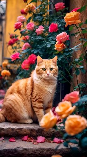 橘猫•玫瑰